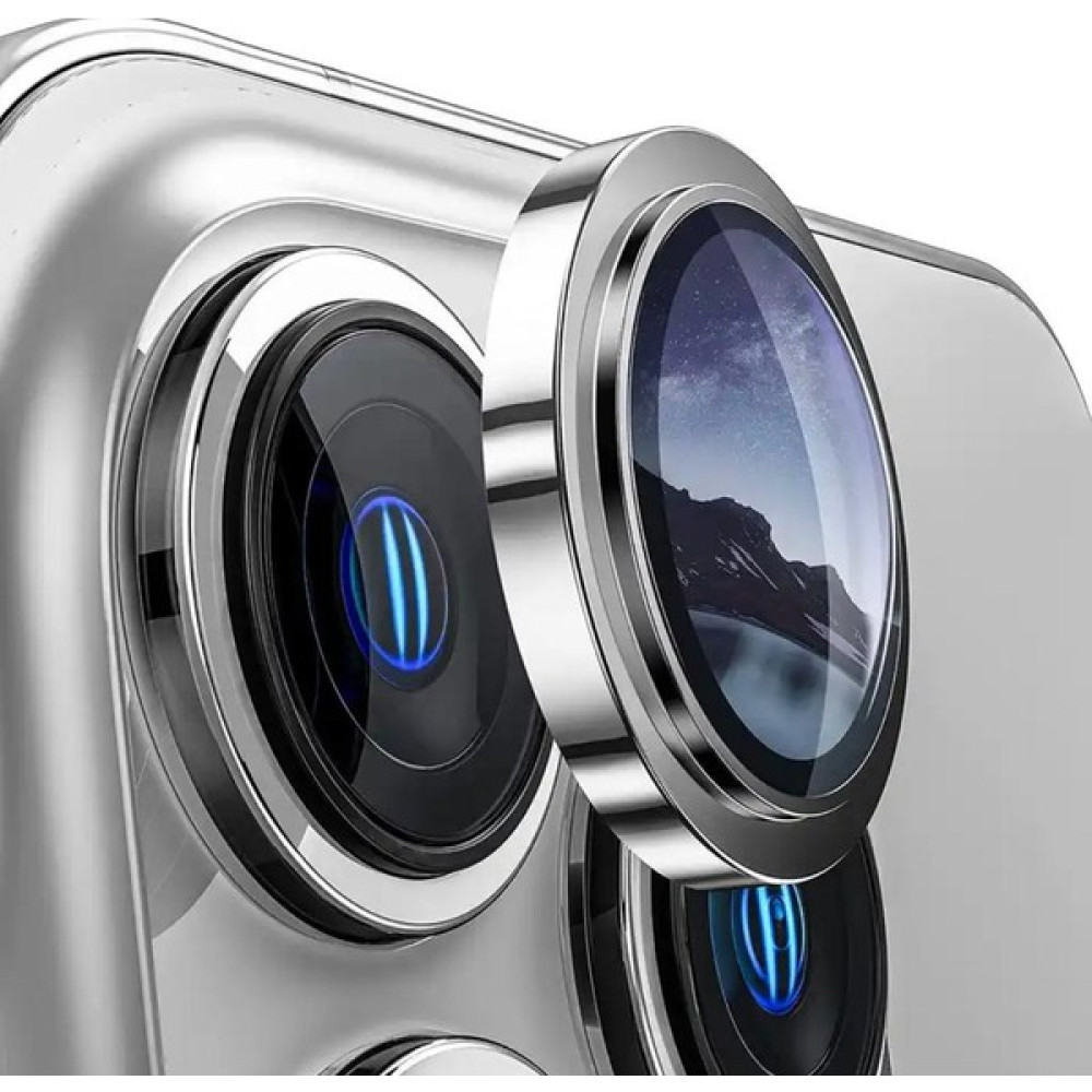 Mi7a Iphone 15 Pro / Iphone 15 Pro Max Kamera Koruyucu Lens Safir Titanium Temperli Cam - Gümüş Cep Telefonu Kılıfı Fiyatı