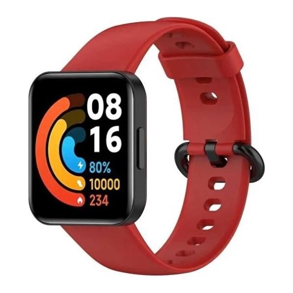 Mi7a Redmi Watch / Redmi Watch Lite Akıllı Saat Uyumlu Sportif Silikon Kordon/kayış - Kırmızı - x Cep Telefonu Fiyatı