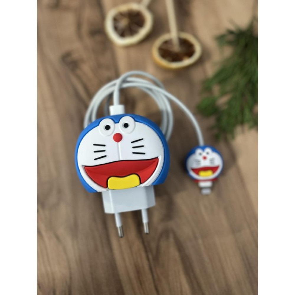 Mi7a Sevimli Silikon Şarj Başlığı ve Kablo Koruyucu 2li Set Doraemon Akü Şarj Edici Fiyatı