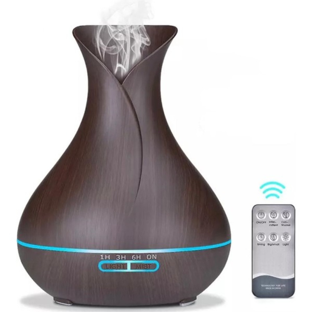 Mi7a Ultrasonik Aroma Nemlendirici Hava Difüzör Kokulu Uçucu Yağ Difüzör 500 ml Kumandalı Buhar Makinesi - Koyu Kahverengi Hava Temizleme - Nemlendirme Cihazları Fiyatı