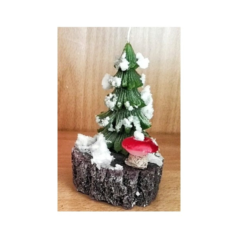 Mia Candela Yılbaşı Kütük Mumlu Karlı Çam Ağacı Mum ( Noel Yeniyıl Christmas Konsept) - Renkli - 1 Adet Dekoratif Mum Fiyatı