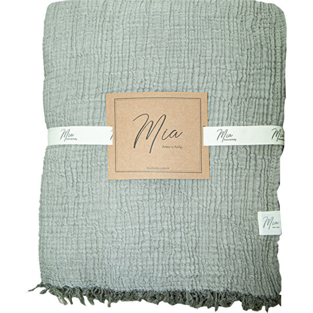 Mia Home & Baby Battal Boy Haki Yeşil 4 Kat Muslin Yatak Örtüsü - Pike - 230 x 270 cm Yatak Örtüsü Fiyatı