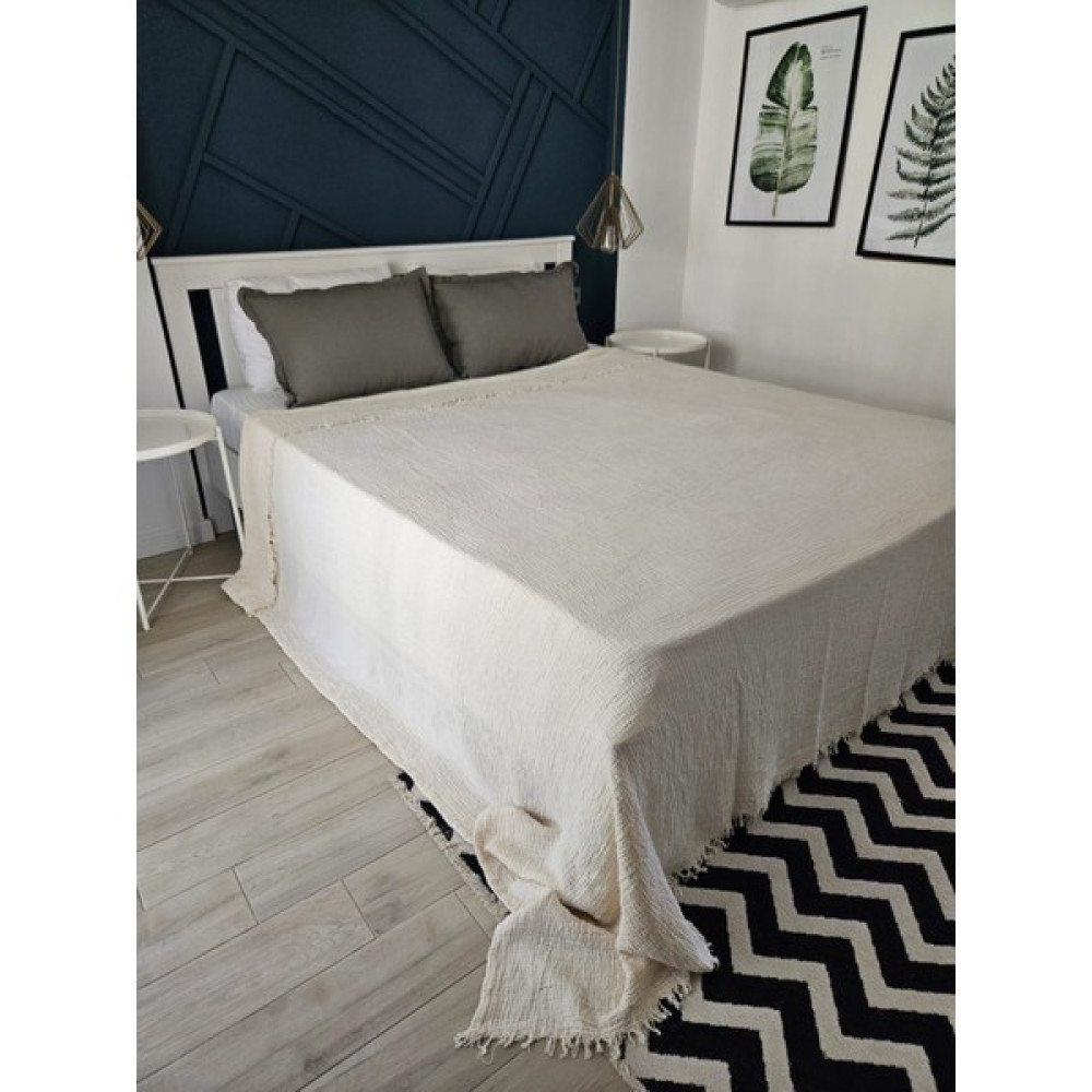 Mia Home & Baby Battal Boy Krem 4 Kat Muslin Yatak Örtüsü - Pike - 230 x 260 cm Yatak Örtüsü Fiyatı