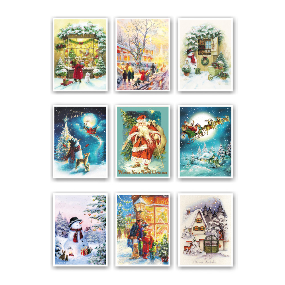 Mia Pera 9 lu Simli Yılbaşı Kartpostal Seti Yeniyıl 9 Lu Kardan Adam Noel Baba Nostalji Defter & Kağıt Ürünleri Fiyatı