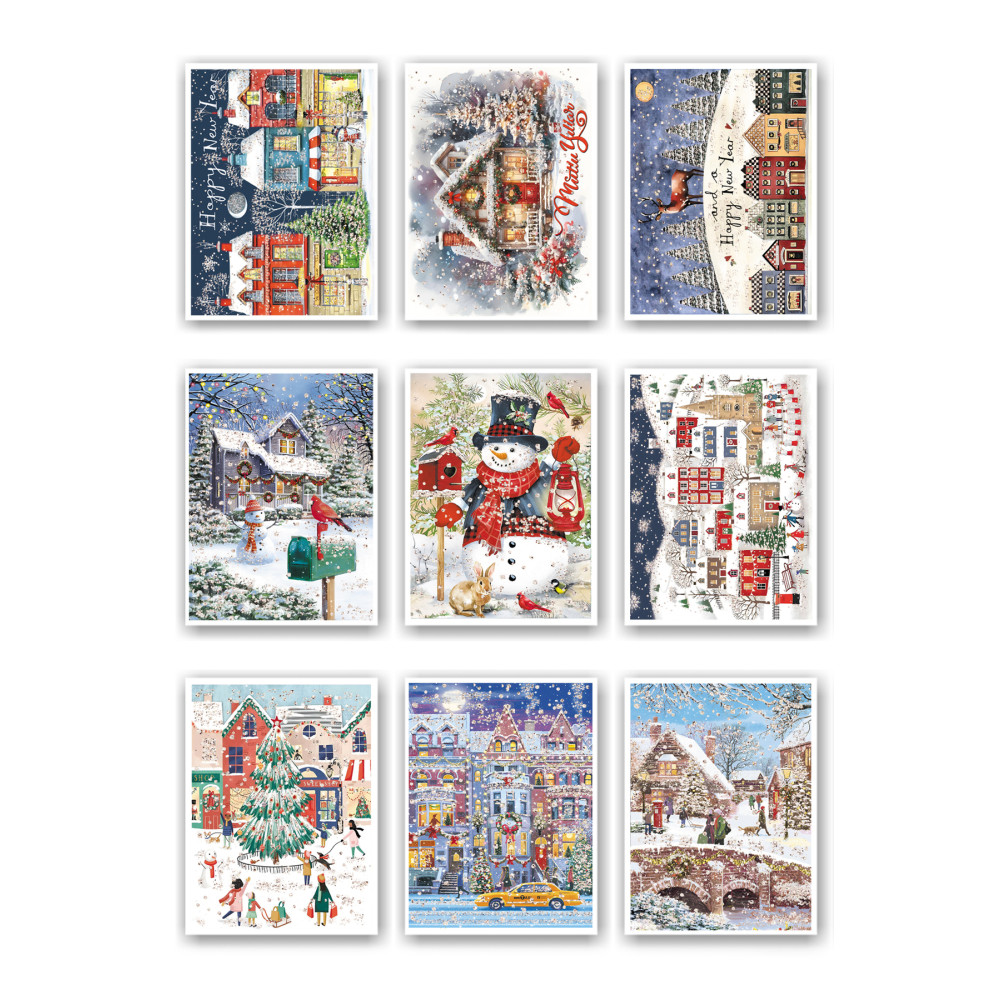 Mia Pera 9lu Simli Yılbaşı Kartpostal Seti Yeniyıl Manzara Kardan Adam Nostalji Defter & Kağıt Ürünleri Fiyatı