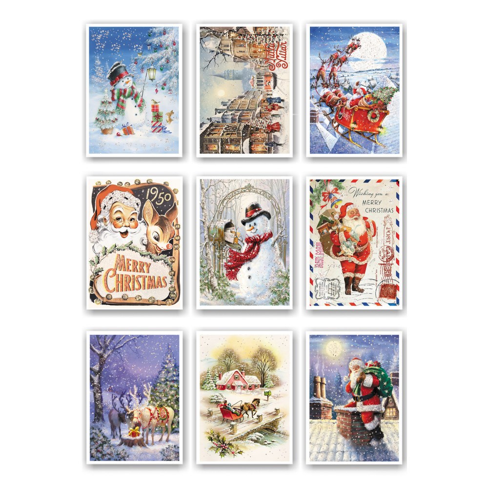Mia Pera 9lu Simli Yılbaşı Kartpostal Seti Yeniyıl Postcard Christmas Noel Kardan Adam Noel Baba Nostalji Defter & Kağıt Ürünleri Fiyatı