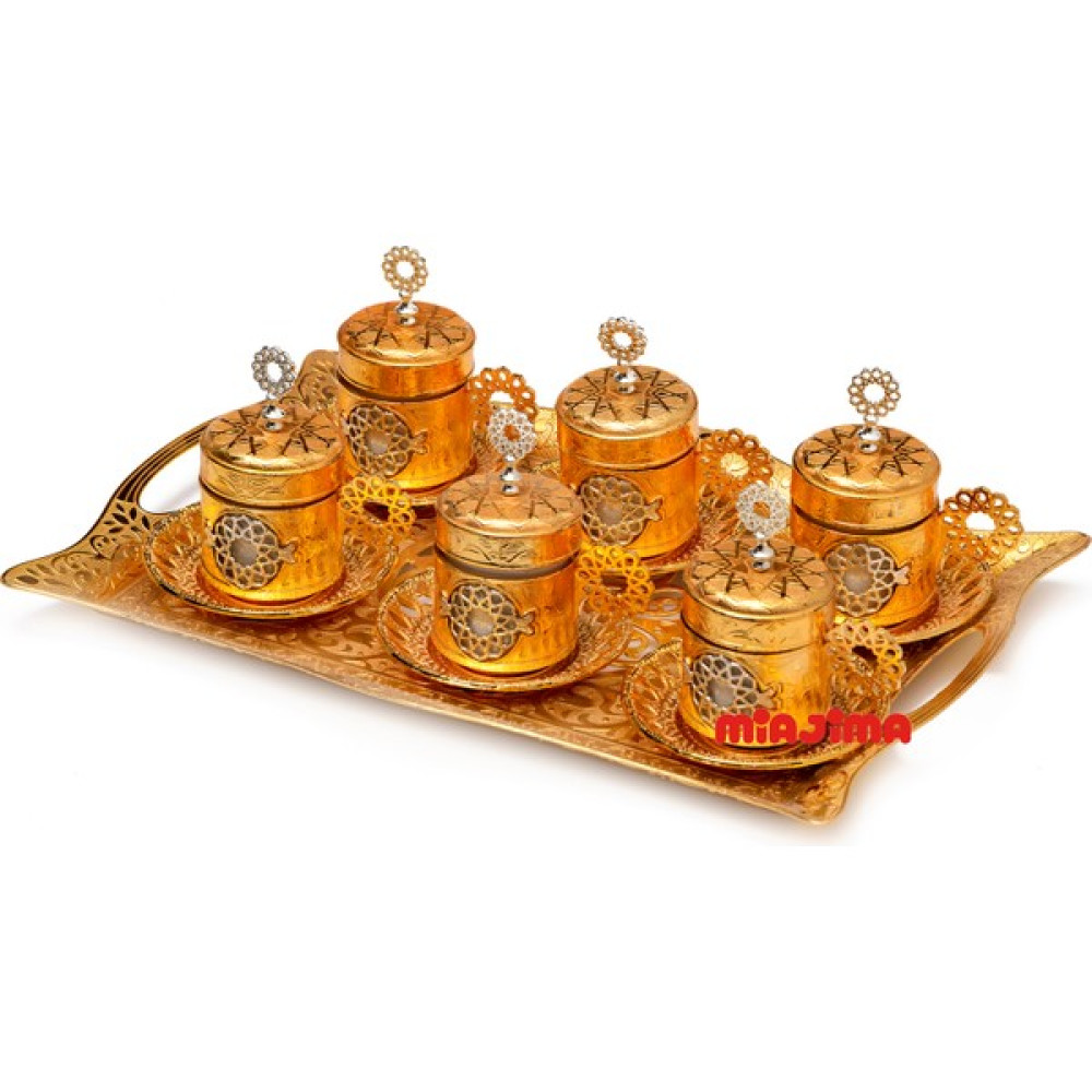 Miajima Osmanlı Motifli Otantik Gold Kahve Fincan Takımı 6 Kişilik Set Fincan / Bardak / Kahve Takımı Fiyatı