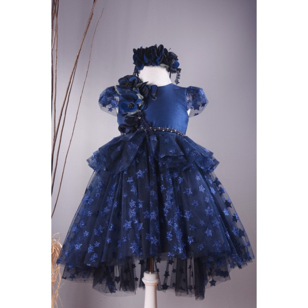Mialora Couture Simli Yıldızlı,kız Çocuk Abiye Elbise, Kız Çocuk Doğum Günü Elisesi,prenses Parti Elbisesi Elbise Fiyatı