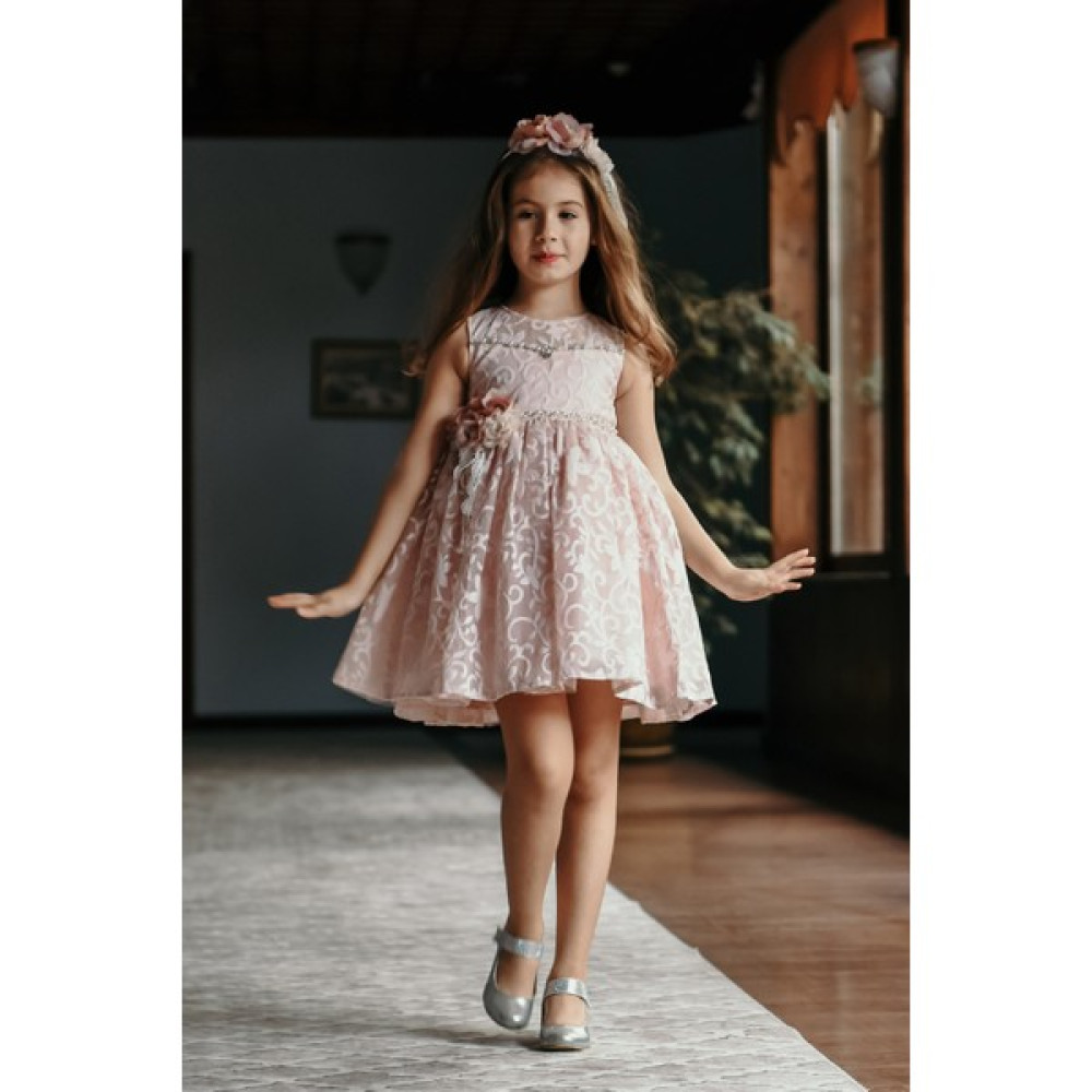 Mialora Couture Taç Aksesuarlı Dantel Elbise,kız Çocuk Abiye Albise Elbise Fiyatı