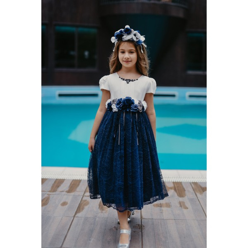 Mialora Exclusive Taç Aksesuarlı , Vintage Kız Çocuk Elbise, Abiye Elbise. Elbise Fiyatı