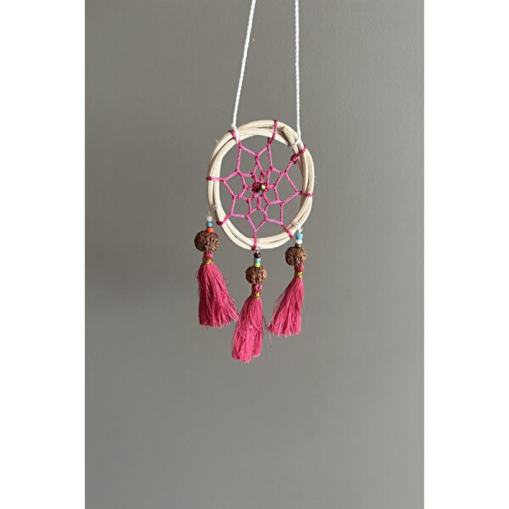 Miamantra Rattan Kasnaklı El Yapımı Araba Süsü/kapı Süsü Düş Kapanı/dreamcatcher-Pembe-7 cm Çap - 10 Oto Seyahat Ürünleri Fiyatı