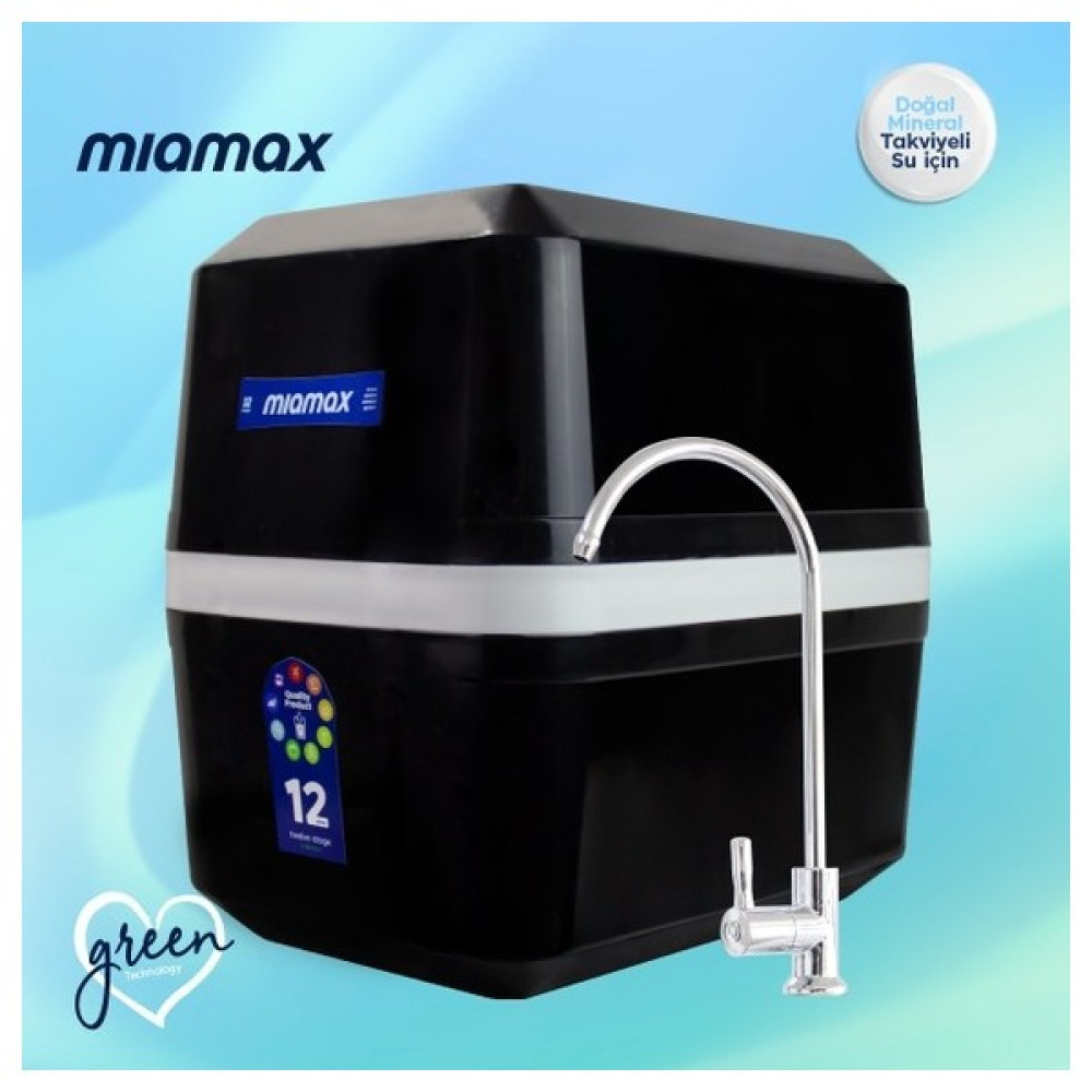 Miamax 12 Aşama Standart Membranlı 9 Litre Çelik Tanklı Mineralli Su Arıtma Cihazı - 0004 - 9 L Standart Bahçe Makinesi Fiyatı