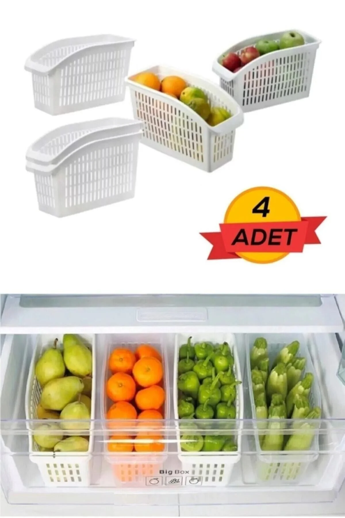Miami Home 4 Adet Buzdolabı Sebze Meyve Düzenleyici - BDD-85" Eşya Saklama / Düzenleme Fiyatı