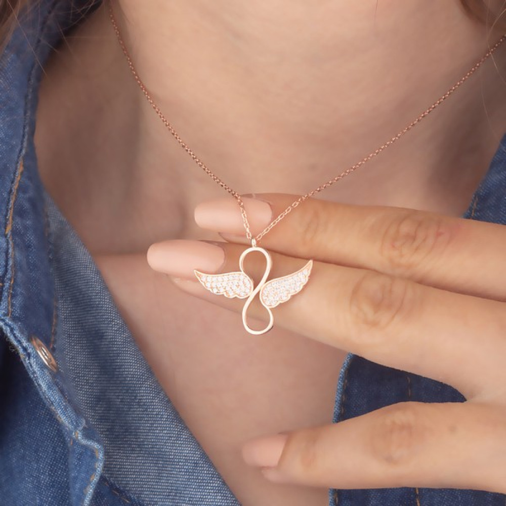 Miavi Silver 925 Ayar Gümüş Kanatlı Sonsuzluk Kolye Gümüş Kolye Fiyatı