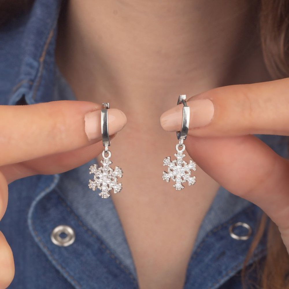Miavi Silver 925 Ayar Gümüş Kar Tanesi Sallantılı Küpe Gümüş Küpe Fiyatı