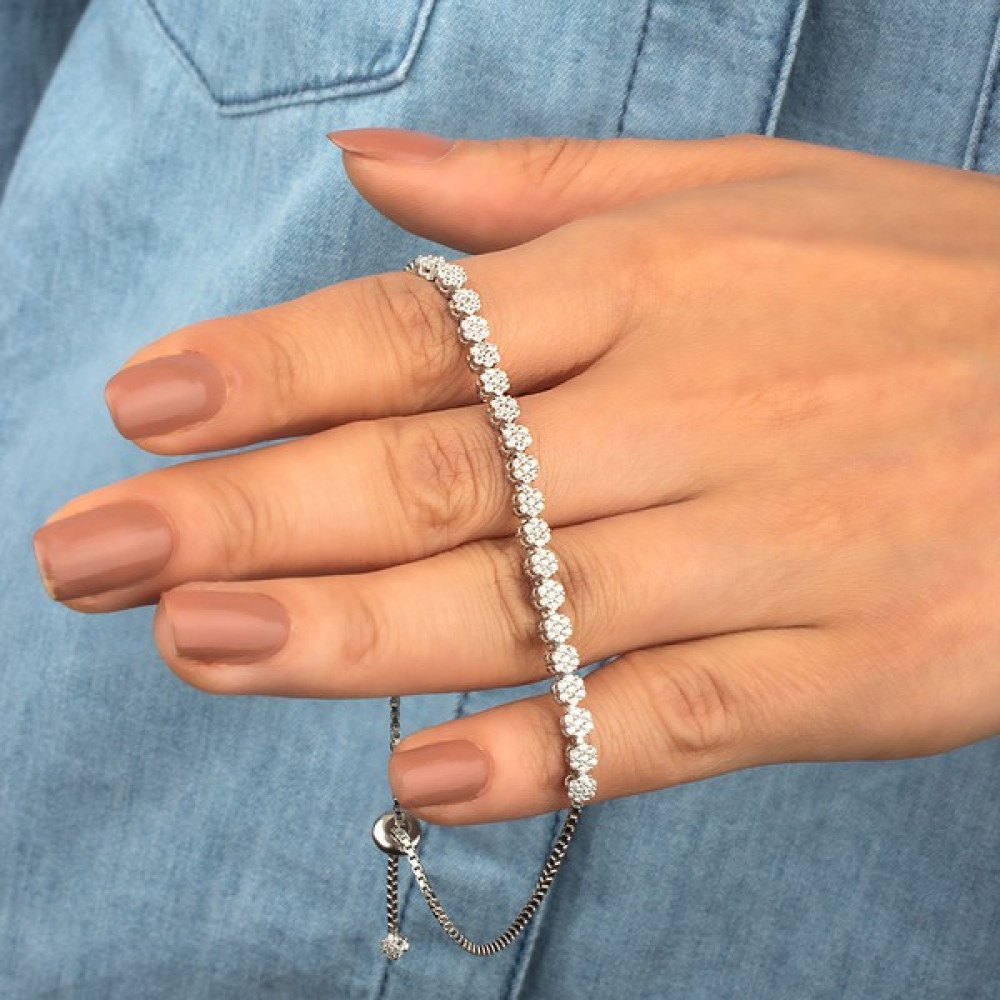 Miavi Silver 925 Ayar Gümüş Papatya Asansörlü Bileklik  Saat ve Bileklik Aksesuarı Fiyatı