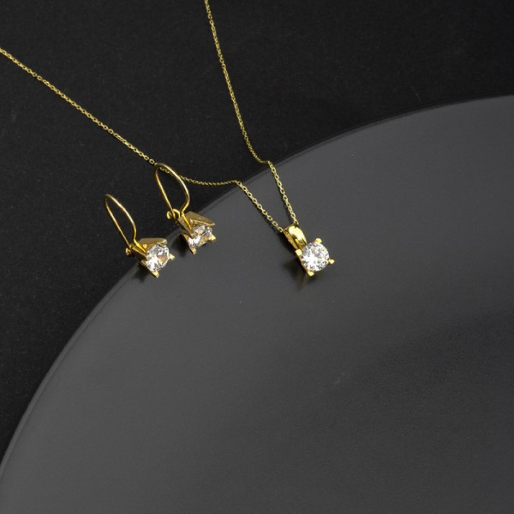 Miavi Silver 925 Ayar Gümüş Tek Taş Kolye Küpe Takı Seti Gümüş Kolye Fiyatı