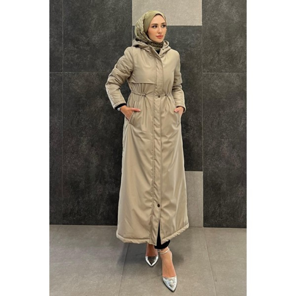 Micca 232577-23K Sırtı Kapitone Bel Büzgü Tam Boy Mont Bayan Mont Fiyatı