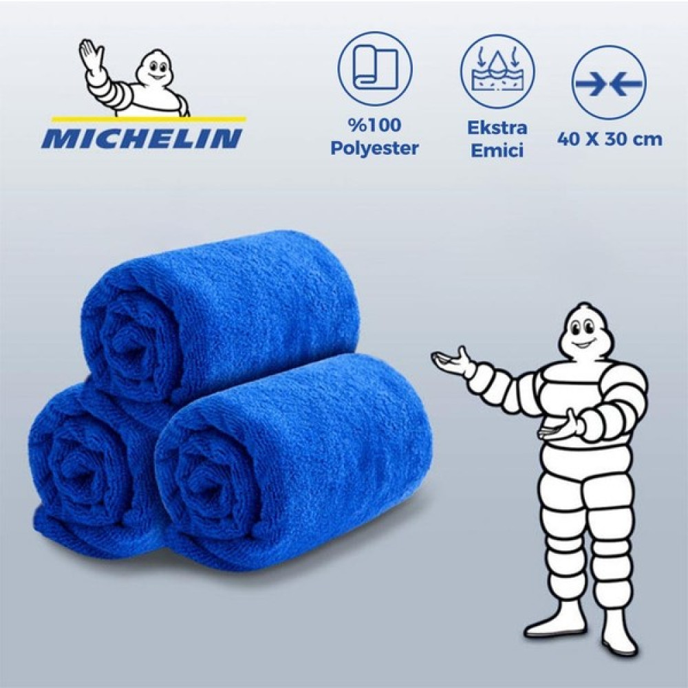 Michelin MC42101 40X30CM Süper Emici Mikrofiber Havlu, 3 Adet Oto Bakım Bezleri Fiyatı