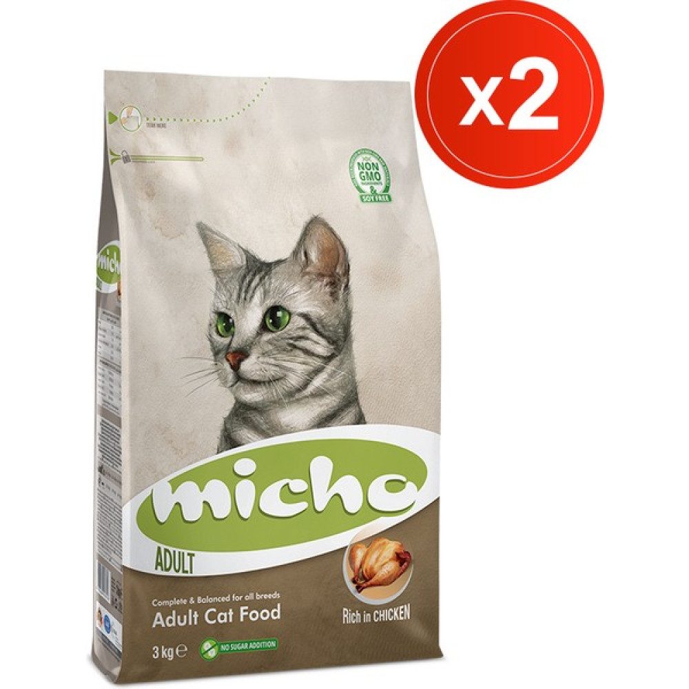 Micho Adult Cat 3 kg x 2 Adet - Tavuklu (Hamsi ve Pirinç Eşiliğinde) Yetişkin Kedi Maması Evcil Hayvan Ürünleri Fiyatı