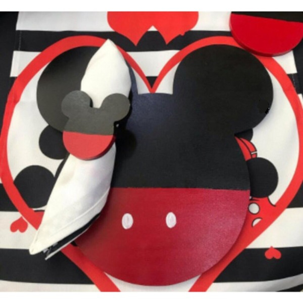 Mickey Mouse Ahşap Supla - Amerikan Servis - Tabak Altı - Kırmızı - 32 x 35 cm Amerikan Servis Fiyatı