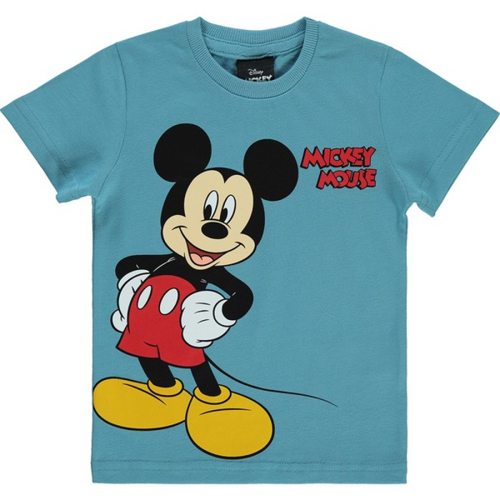 Mickey Mouse Erkek Çocuk Tişört 2-7 Yaş Mavi Erkek Çocuk T-shirt Fiyatı