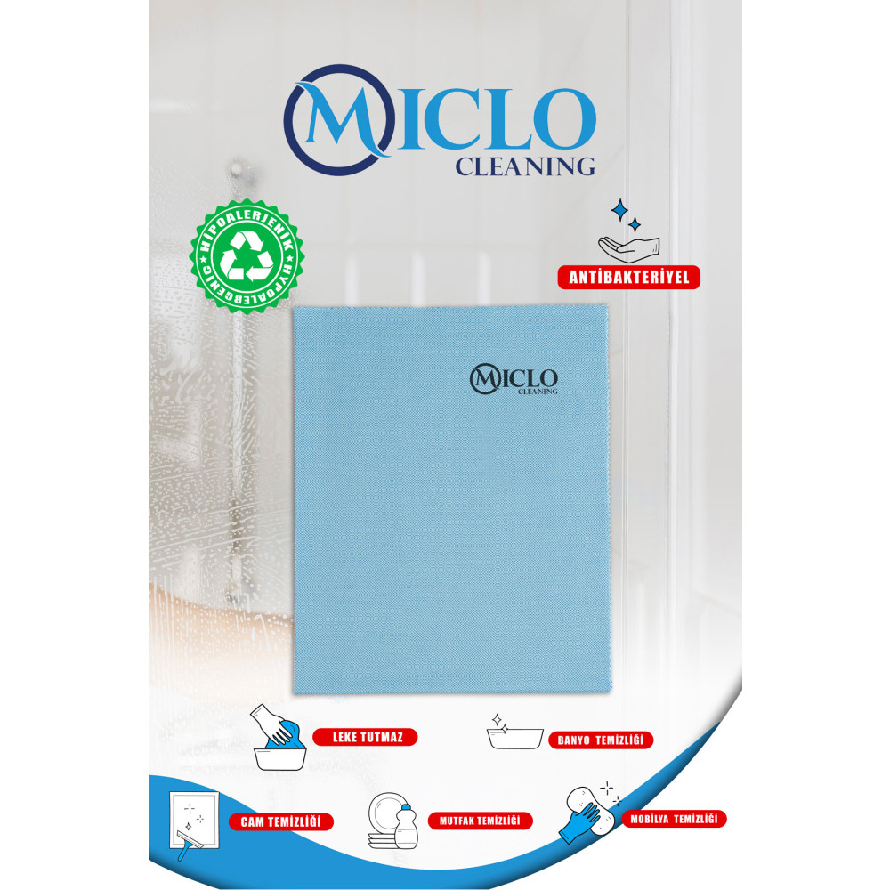 MICLO CLEANING 1 Adet - 40x50cm Mikrofiber Lacoste Desen | Sihirli Cam Ayna Bezi Temizlik Malzemeleri Fiyatı