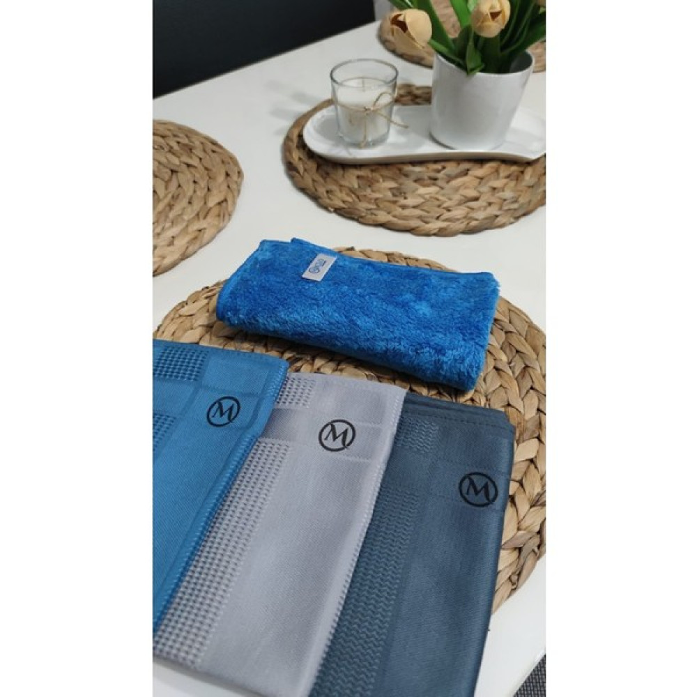 Mıclo Cleanıng - 3lü Sihirli Cam Bezi + Yer Bezi (4bez) 3lübez+Yerbezi - Gri - L Temizlik Malzemeleri Fiyatı