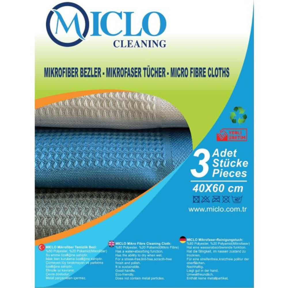 Miclo Cleaning Mikrofiber Bez (Pella Tr) 3'lü Paket Temizlik Malzemeleri Fiyatı