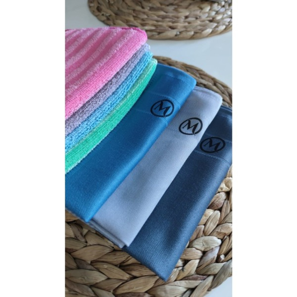 Mıclo Cleaning Mikrofiber Mutfak & Banyo Zor Kir Bezi 4’lü Paket + 3’lü Cam&toz Bezi - Mavi - M Temizlik Malzemeleri Fiyatı