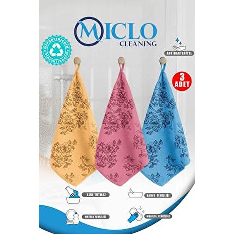 Miclo Cleaning Premium Kadife Desenli Mutfak Bezi Leke Tutmaz Koku Yapmaz 3 Adet Diğer Fiyatı