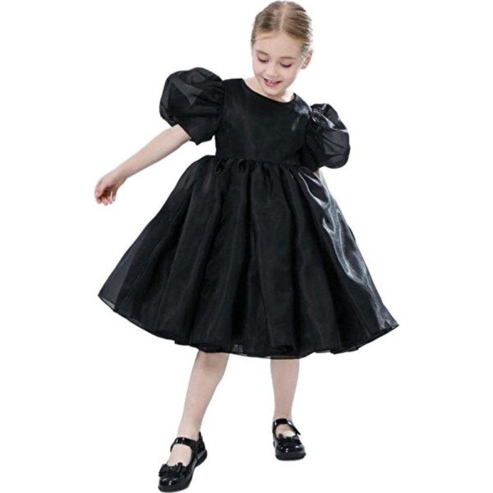 Miço Kids Siyah Balon Kollu Organze Tasarım Abiye Kristal Tüllü Organze Abiye Kız Çocuk Elbise Çocuk Abiye Elbise Fiyatı