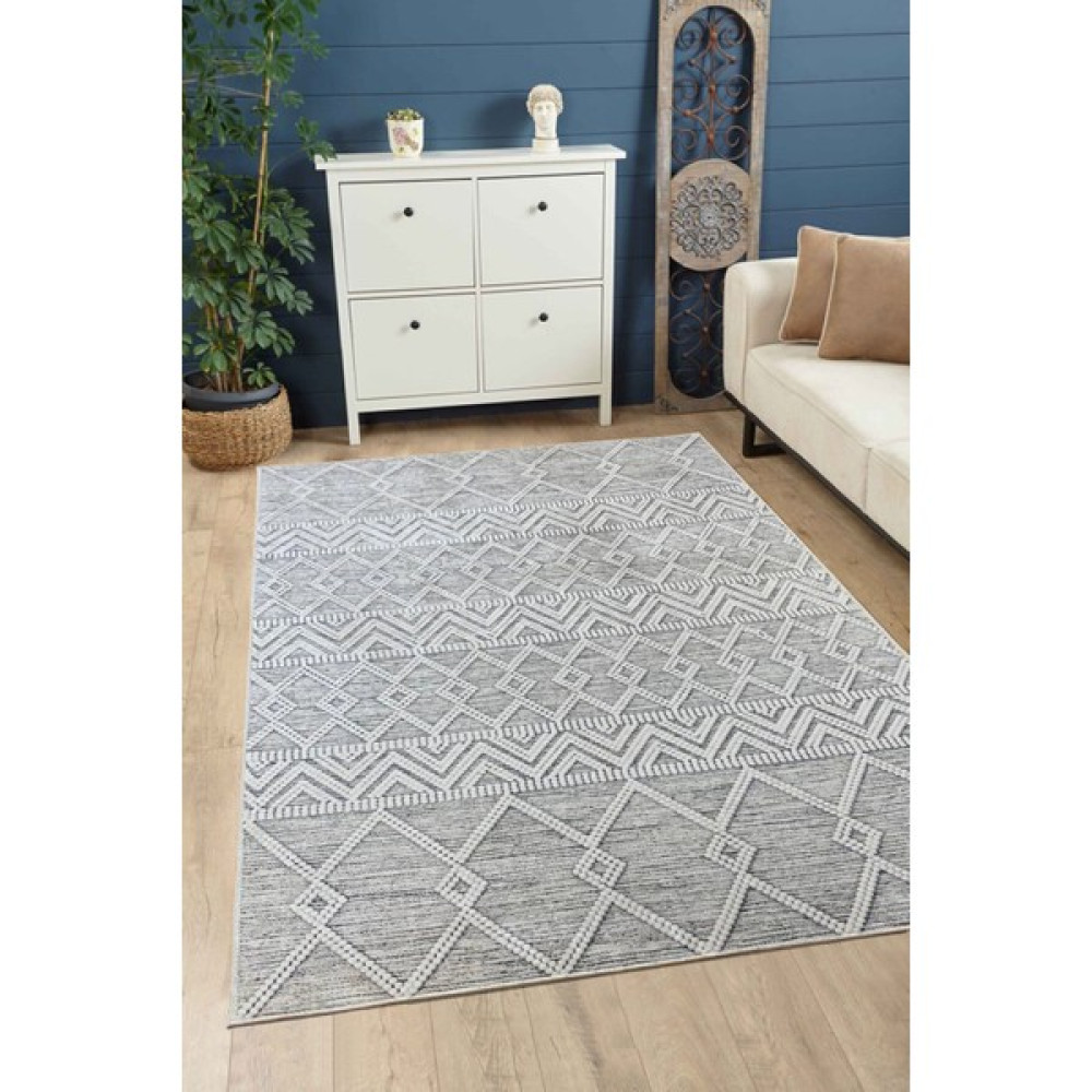 Micosa Halı Dijital Baskılı Kaymaz Taban Yıkanabilir Salon Halısı Mutfak Halısı Koridor Halısı - 60 x 90 cm - Bej - Gri Salon Halısı Fiyatı