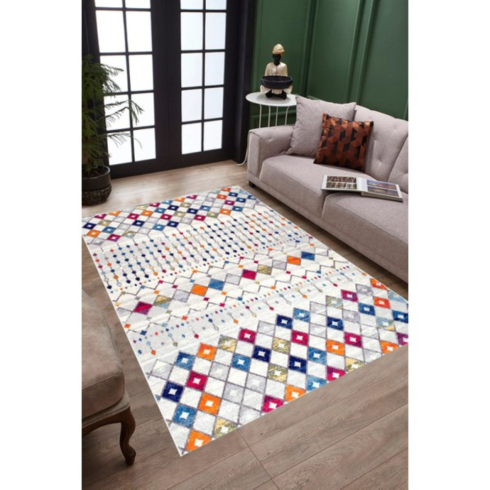 Micosa Halı Dijital Baskılı Kaymaz Taban Yıkanabilir Salon Halısı Mutfak Halısı Koridor Halısı - 80 x 150 cm - Renkli Salon Halısı Fiyatı