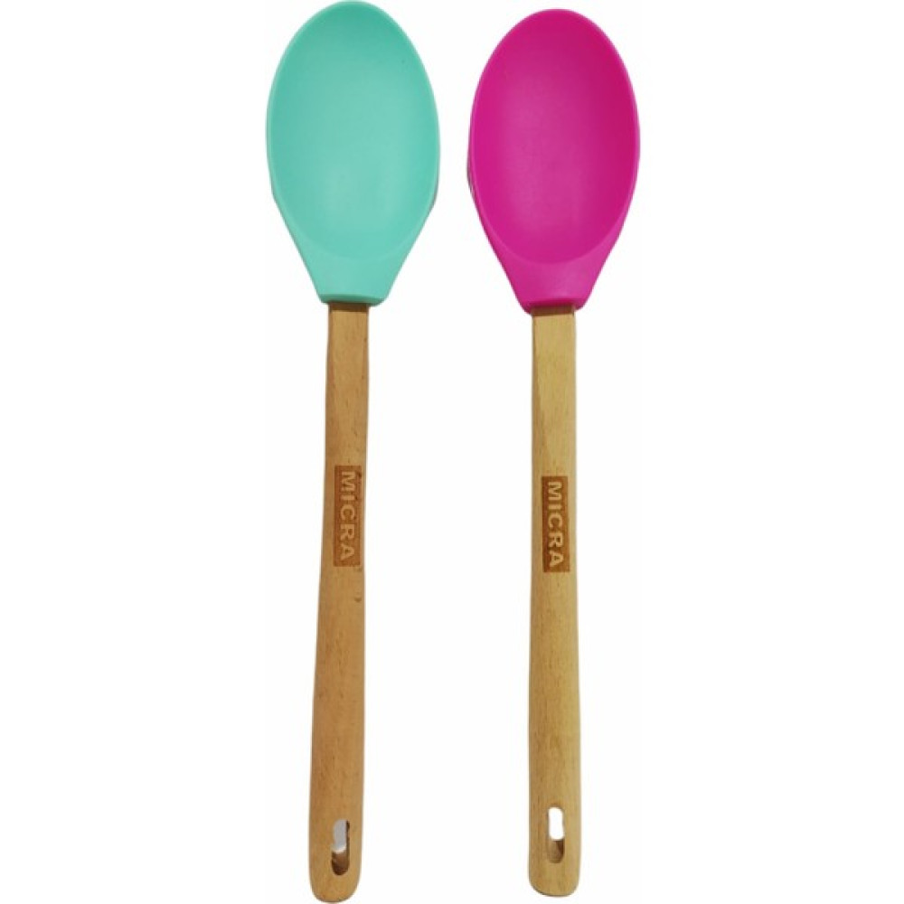 Micra Ahşap Saplı Yanmaz Yapışmaz Silikon Kaşık Spatula 2'li Set , 32 cm Mutfak Gereçleri Fiyatı