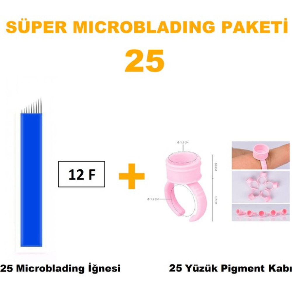 Microblading İğnesi ve Pigment Kabı Seti 12F Mavi 25 Adet Oto Boyaları Fiyatı
