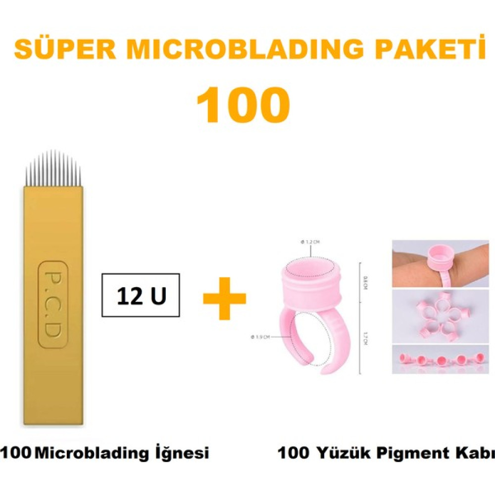 Microblading İğnesi ve Pigment Kabı Seti 12U Sarı 100 Adet Oto Boyaları Fiyatı