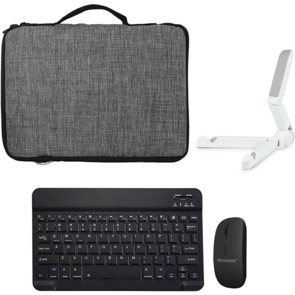 Microcase Samsung Galaxy Tab A 10.5 T590/T595 Tablet Çanta + Bluetooth Klavye + Mouse + Tablet Standı - AL8112 - Siyah Oto Boyaları Fiyatı