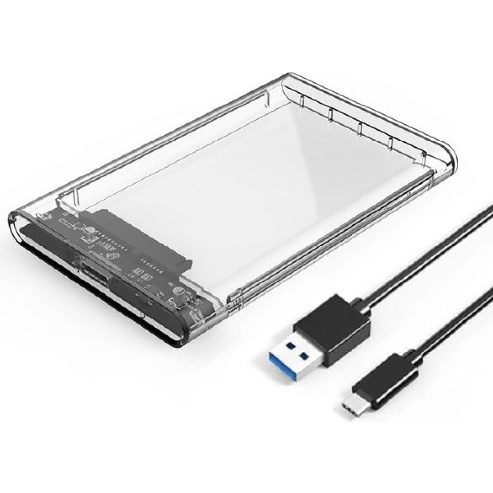 Microcase Taşınabilir 5gbps USB 3.0 Type-C Sata 2.5 Inch Harici Harddisk Kutusu AL3513 Şeffaf HDD Kutuları Fiyatı