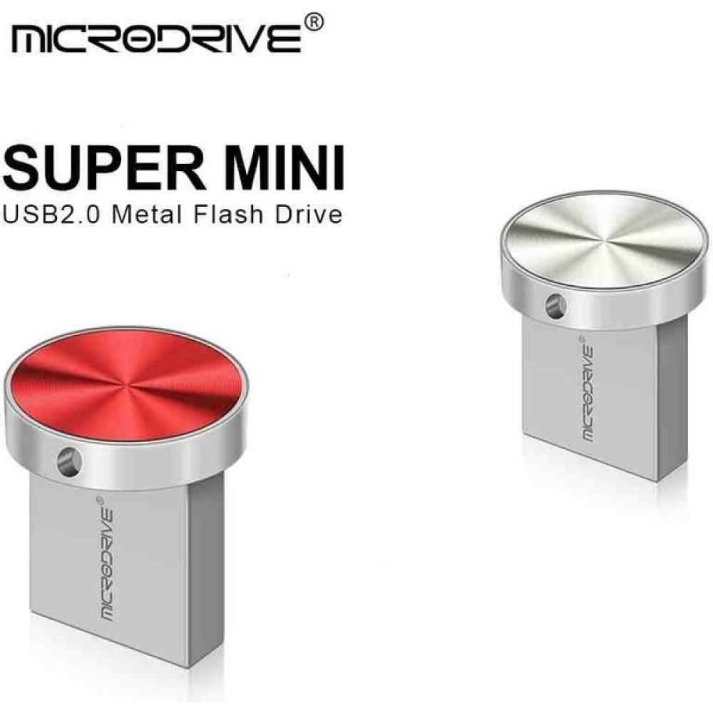 Microdrive 64Gb. 2.0 Süper Mini Usb Flash Bellek Orjinal Metal Sağlam Minik - Kırmızı - 64 GB Flash Bellekler Fiyatı