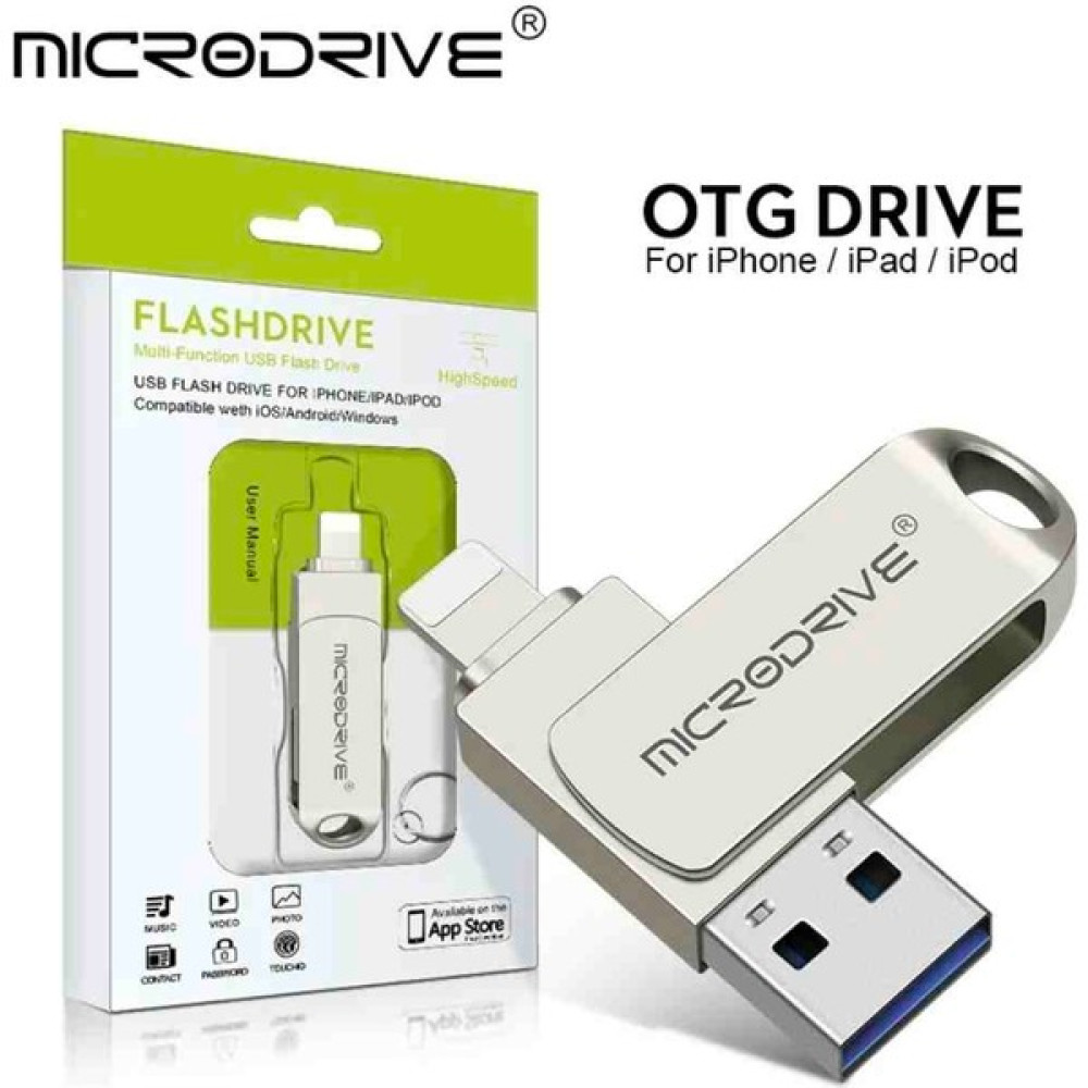 Microdrive Iphone Lightning ve USB 3.0 512Gb. Metal USB Flash Bellek Otg Çift Girişli - Gri Metal - 512 GB Flash Bellekler Fiyatı