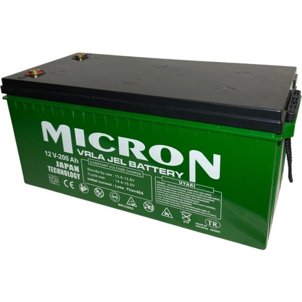 Micron 12V 200 Ah Japon Teknoloji Vrla Jel Akü Malezya Üretimi (Batarya, Pil) Akü Fiyatı