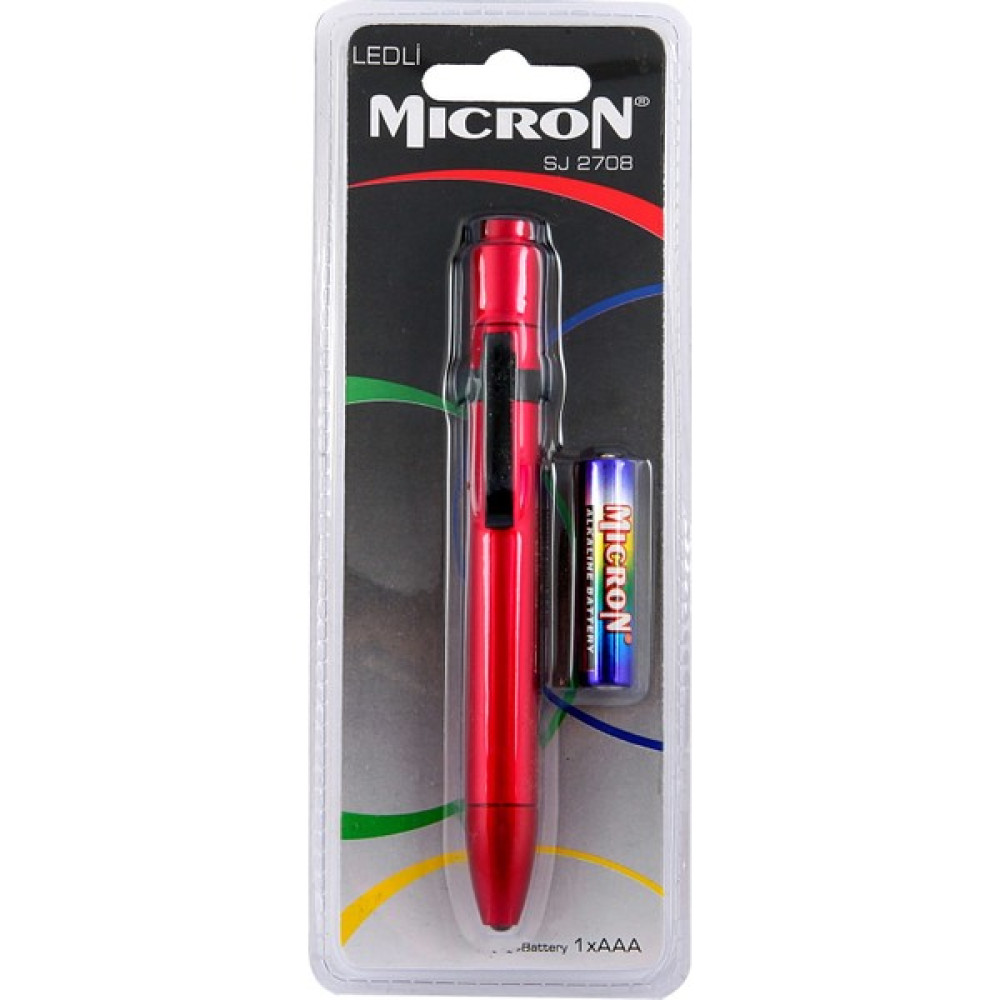 Micron Kalem Fener LED SJ-2708 + 1 Aaa Alkalın Pil - Kırmızı Oto Boyaları Fiyatı