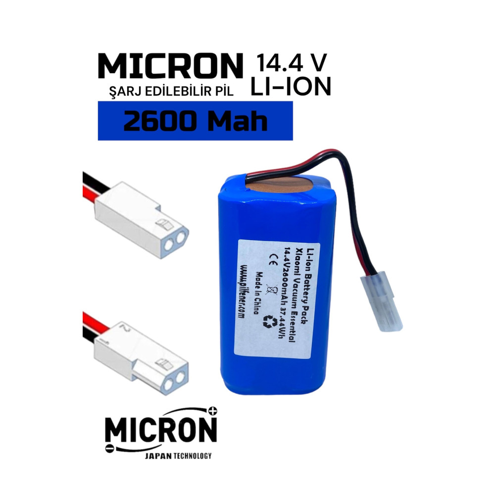Micron Xiaomi Mi Vacuum Mop 2in1 Essential Akıllı Robot Süpürge Bataryası (MJSTG1) 14.4v 2600 Mah Pil Elektrikli Süpürge Aksesuarları Fiyatı