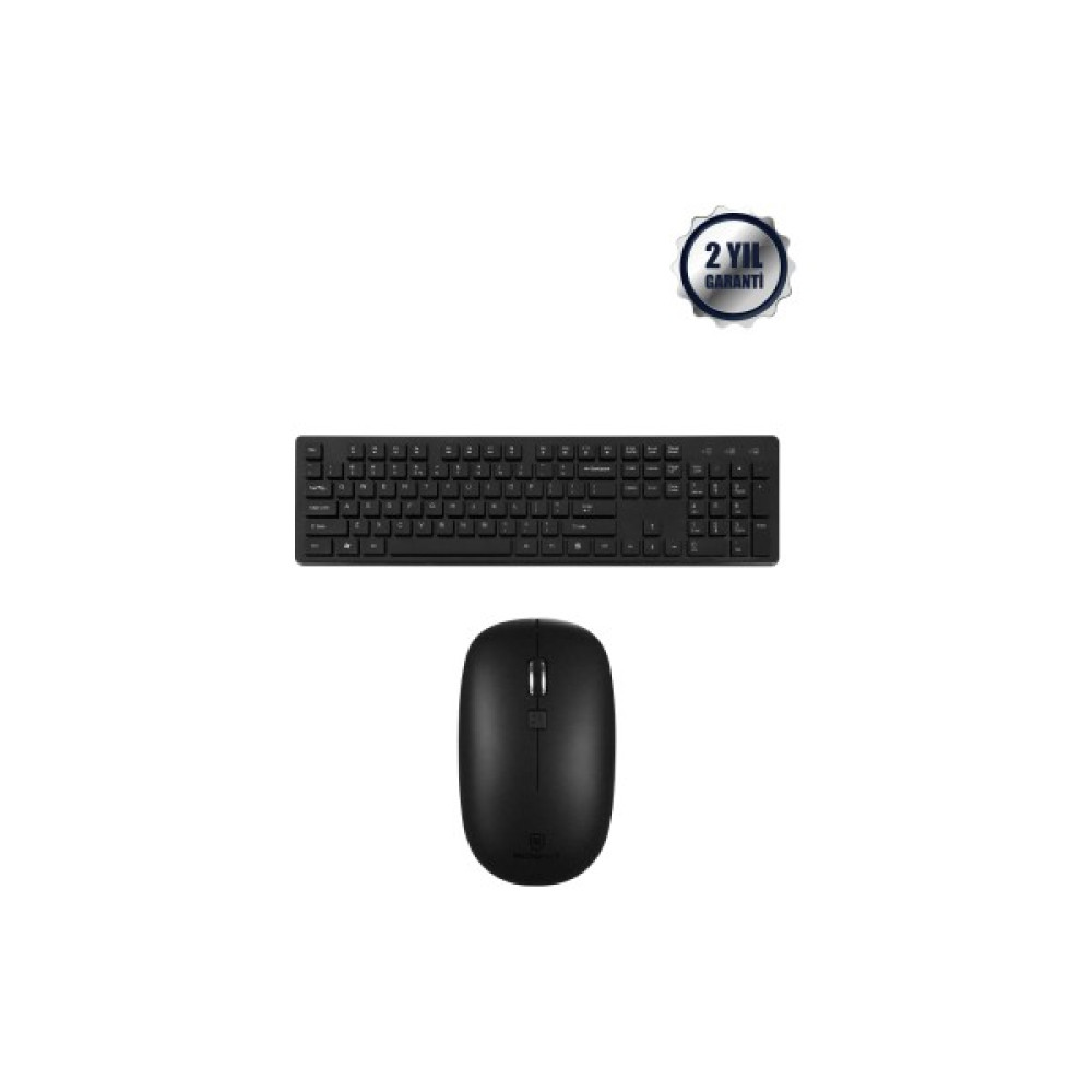 Micropack Windows MacOs Uyumlu 1600 CPI Hız Wireless Sessiz Güç Tasarruflu Kablosuz İngilizce Q Klavye Mouse Set KM-236W - Siyah Klavye - Mouse Fiyatı