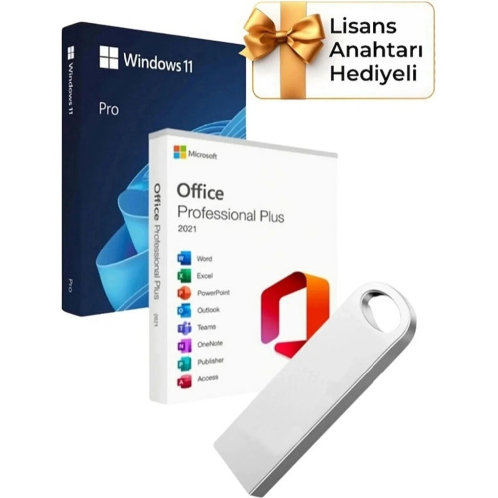 Microsoft Windows 11 + Office 2021 Pro Plus Kurulum Dosyalı USB Bellek 16GB (Lisans Anahtarı Hediyeli) - Fiyatı, Yorumları Ticari Yazılımlar Fiyatı