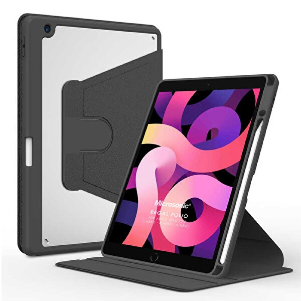 Microsonic Apple Ipad 10.2'' 8. Nesil Kılıf (a2270-a2428-a2429-a2430) Regal Folio Siyah Tablet Kılıfı Fiyatı