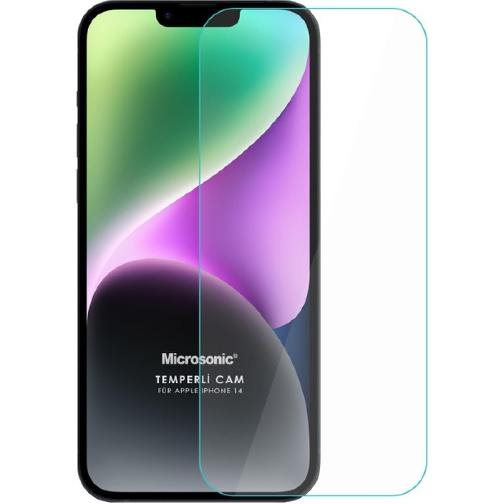 Microsonic Apple iPhone 14 Tempered Glass Cam Ekran Koruyucu - Şeffaf Cep Telefonu Ekran Koruyucusu Fiyatı