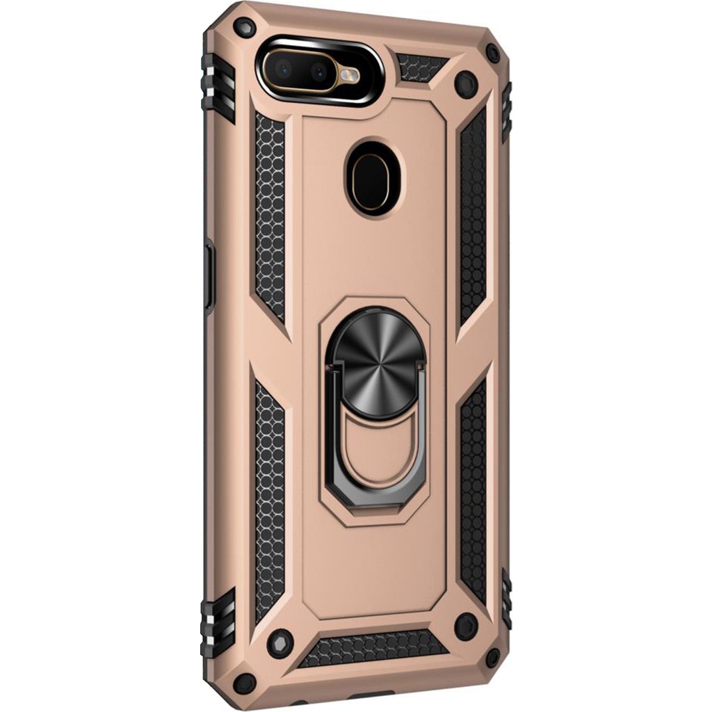 Microsonic Oppo F9 / F9 Pro Kılıf Military Ring Holder Gold Cep Telefonu Kılıfı Fiyatı