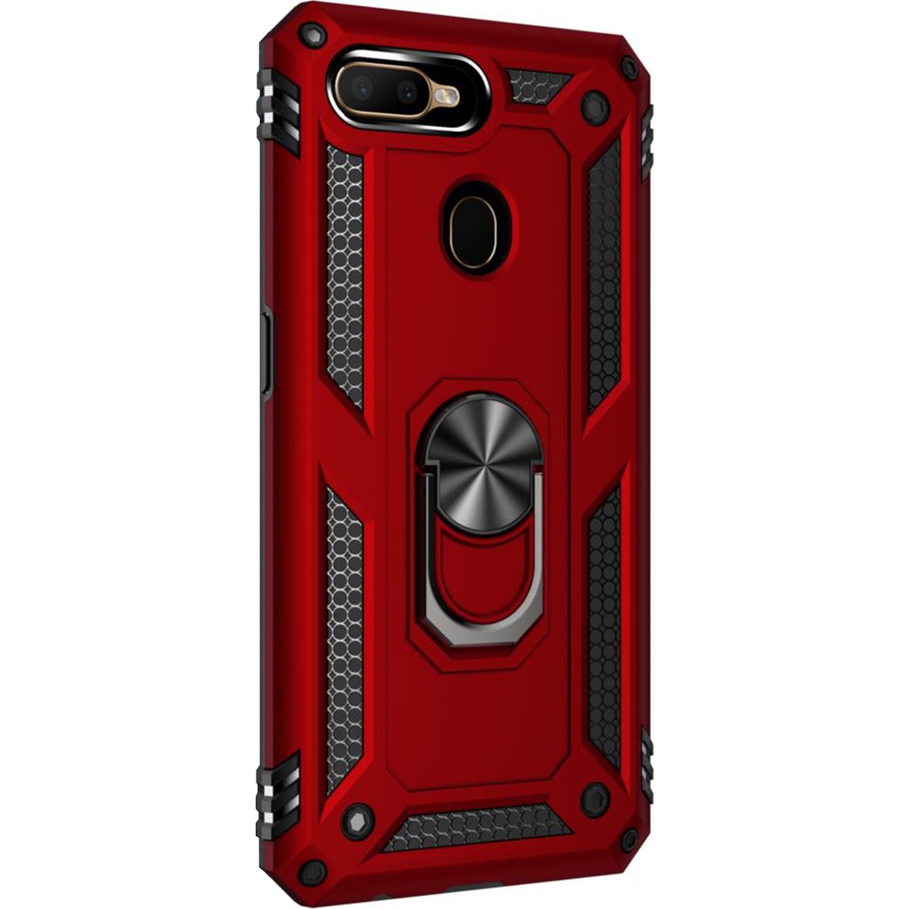 Microsonic Oppo F9 / F9 Pro Kılıf Military Ring Holder Kırmızı Cep Telefonu Kılıfı Fiyatı